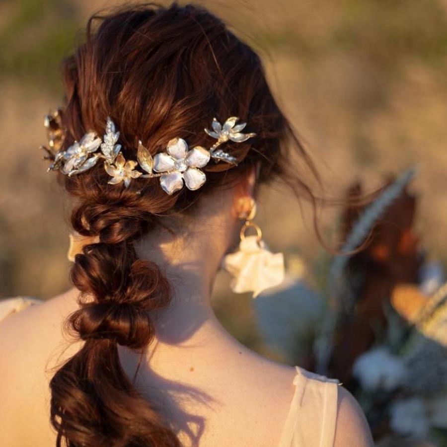 ウェディング アクセサリー【小枝  グラン フラワー ヘッドドレス】ブライダル 髪飾り |  | 02