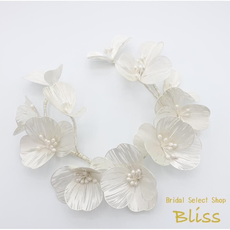 ウェディング アクセサリー【フラワー ペタル ガーランド ヘッドドレス カラー:ゴールド or ピンク or ホワイトより選択】ブライダル 髪飾り |  | 05