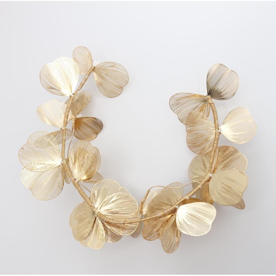 ウェディング アクセサリー【フラワー ペタル ガーランド ヘッドドレス カラー:ゴールド or ピンク or ホワイトより選択】ブライダル 髪飾り |  | 14