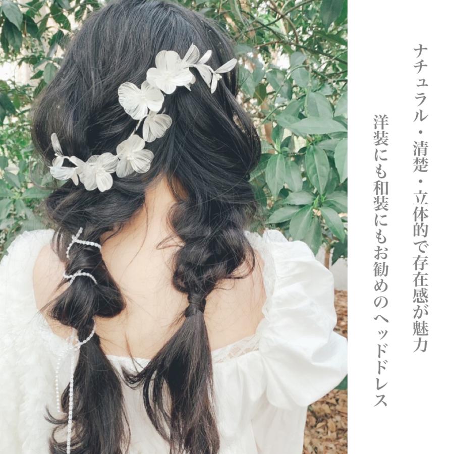 ウェディング アクセサリー【フラワー ペタル ガーランド ヘッドドレス カラー:ゴールド or ピンク or ホワイトより選択】ブライダル 髪飾り |  | 06