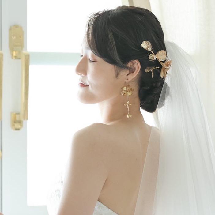 ウェディング アクセサリー【フラワー ペタル ガーランド ヘッドドレス カラー:ゴールド or ピンク or ホワイトより選択】ブライダル 髪飾り |  | 11