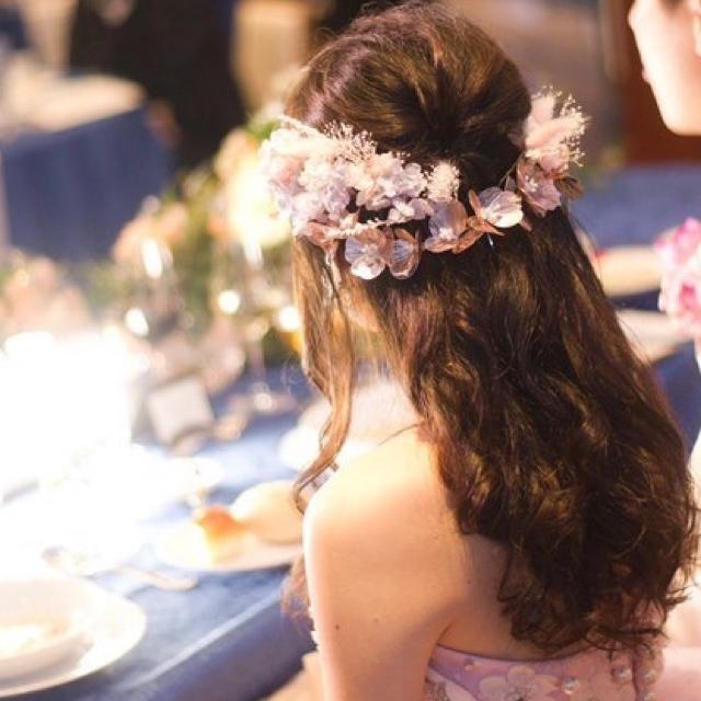 ウェディング アクセサリー【フラワー ペタル ガーランド ヘッドドレス カラー:ゴールド or ピンク or ホワイトより選択】ブライダル 髪飾り |  | 08