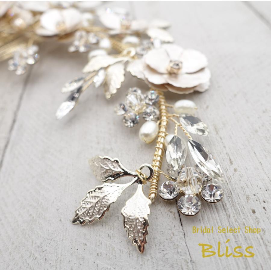 ウェディング アクセサリー【小枝 メタル フラワー ヘッド ドレス】ブライダル 髪飾り |  | 03