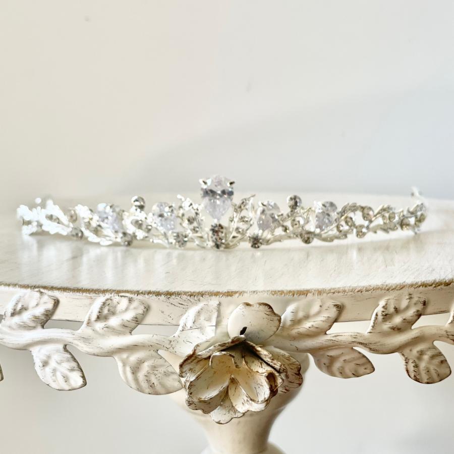 ウェディング アクセサリー【キュービック ジルコニア ナチュラル ティアラ 】ブライダル ティアラ |  | 04
