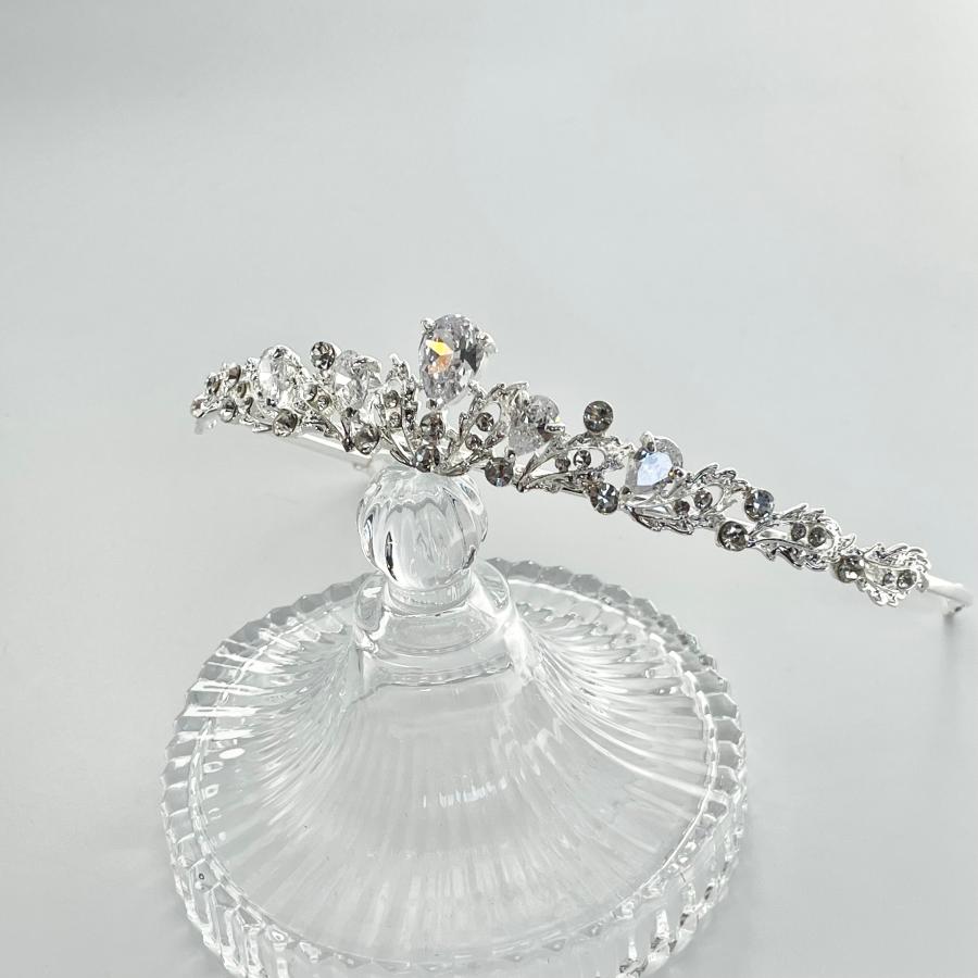 ウェディング アクセサリー【キュービック ジルコニア ナチュラル ティアラ 】ブライダル ティアラ |  | 03