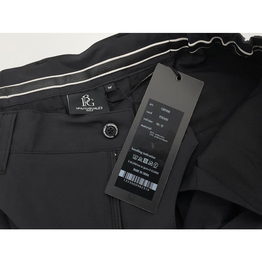 サイズ4【未使用品】1PIU1UGUALE3　GOLF タックスラックスパンツ 未使用 1PIU1UGUALE3 GOLF 4 ブラック TUCK PANTS タックパンツ