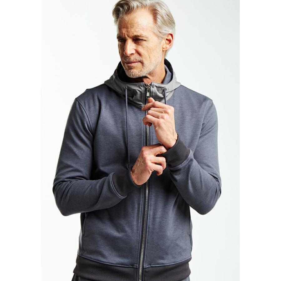 AKM L グレー POLYESTER NECK ZIP PARKA ネックジップパーカー