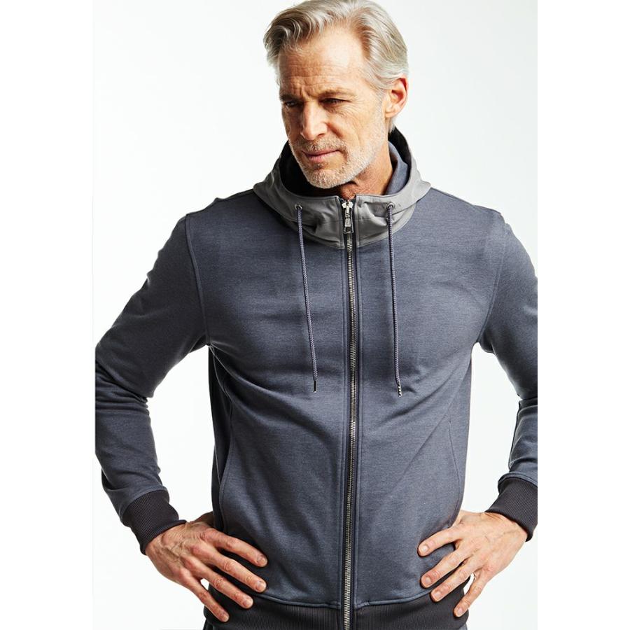 AKM L グレー POLYESTER NECK ZIP PARKA ネックジップパーカー