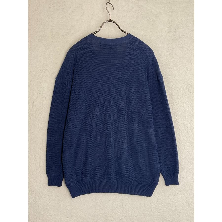 未使用 AKM SKY G V CARDIGAN レースニットカーディガン L AKM L ブルー SKY G V CARDIGAN レースニットカーディガン