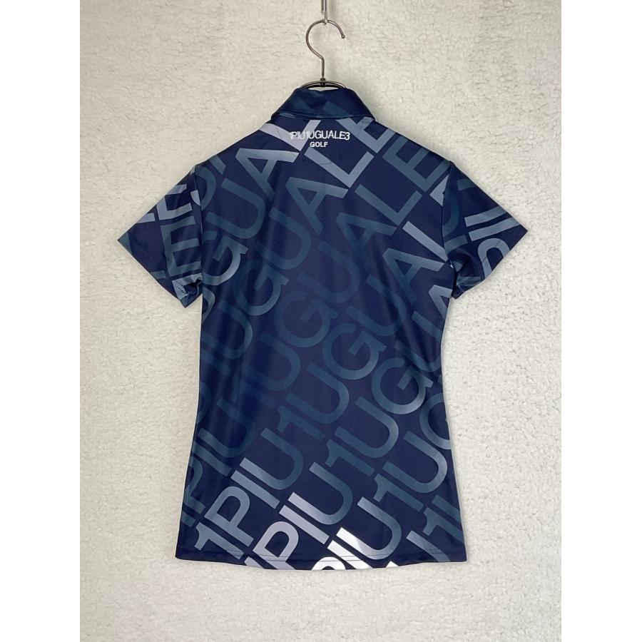 【未使用】1piu1uguale3 GOLF グラデーションロゴ ポロシャツ 1PIU1UGUALE3 GOLF 1 ネイビー グラデーションロゴ ポロシャツ