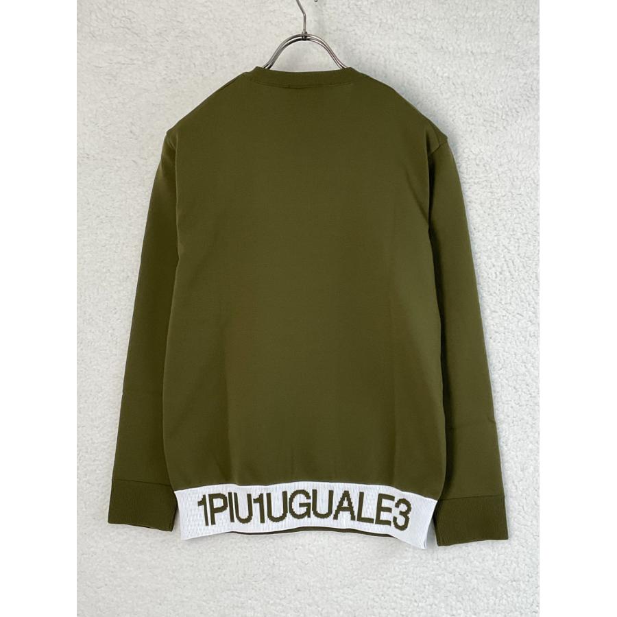 未使用 1PIU1UGUALE3 GOLF 4 カーキ CREW NECK KNIT LOGO RIB