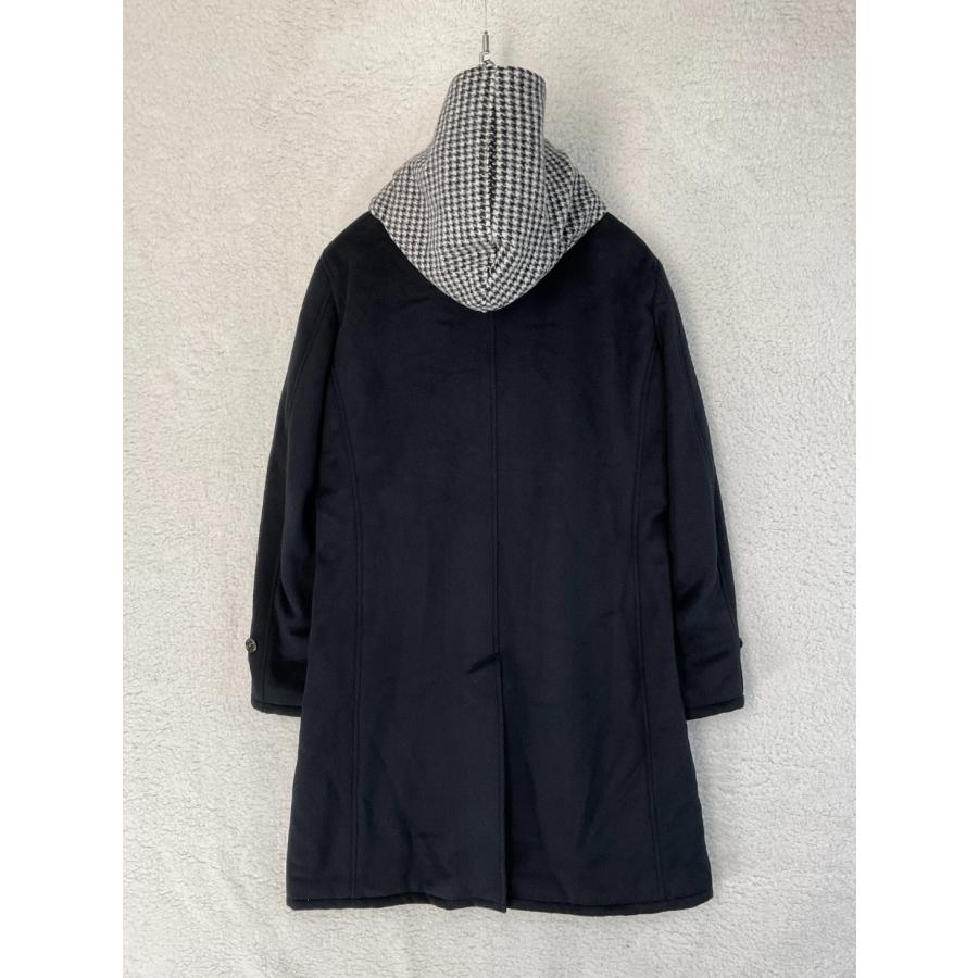 未使用 AKM L ブラック×ホワイト ANGORA WOOL MELTON SHAGGY