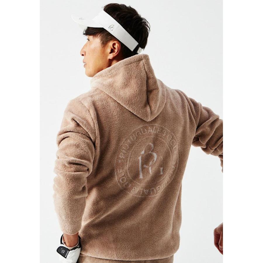 未使用 1PIU1UGUALE3 GOLF×戸賀敬城 4 ベージュ BC LOGO SHAGGY PARKA 