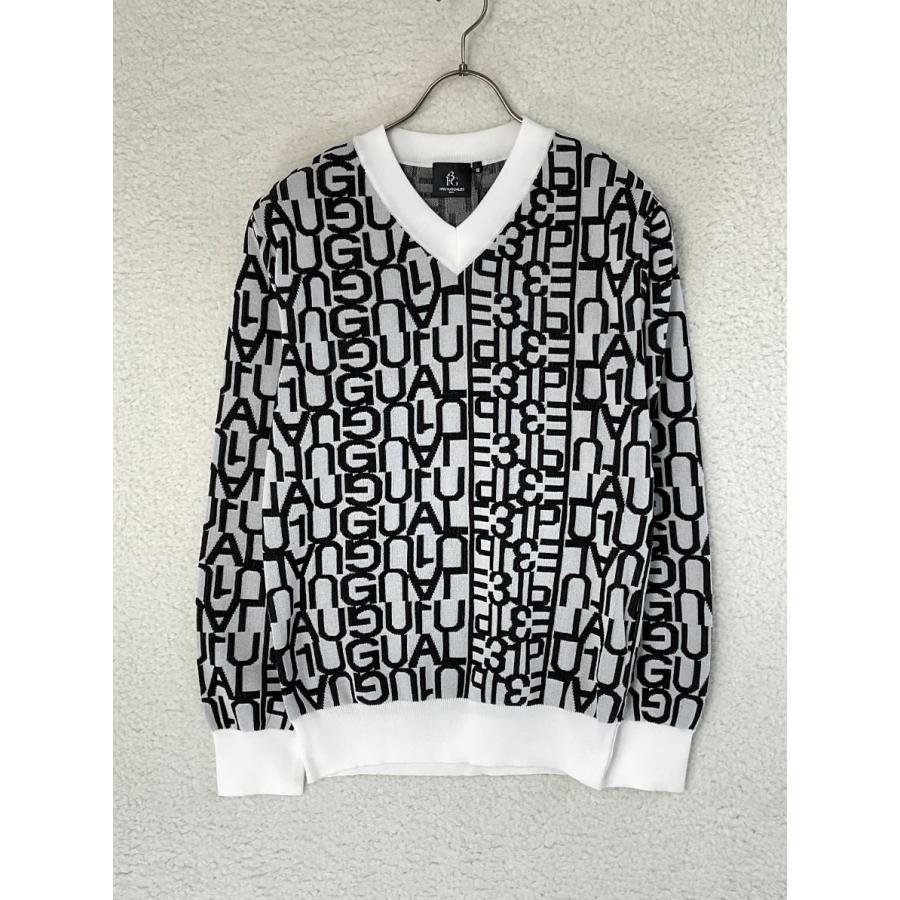 6万500円1piu1uguale3 GOLF 総柄 ニット セーター