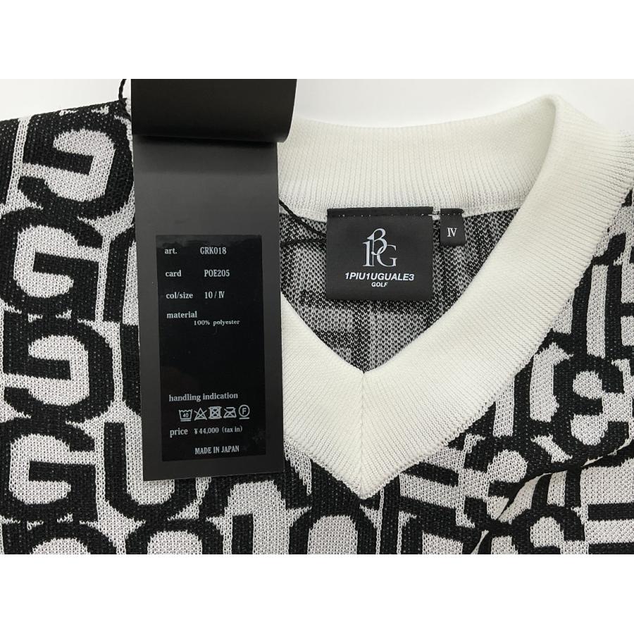 極美品 1PIU1UGUALE3 GOLF ニット L ロゴ 総柄 高級感 人気 極美品 1PIU1UGUALE3 GOLF ニット L ロゴ 総柄 高級感 人気