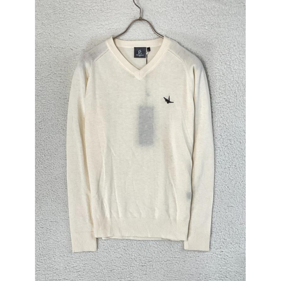 サイズS【未使用】1PIU1UGUALE3 GOLF Vネックバックロゴニット 未使用 1PIU1UGUALE3 GOLF 3 ホワイト V-KNIT BACK LOGO Vネック