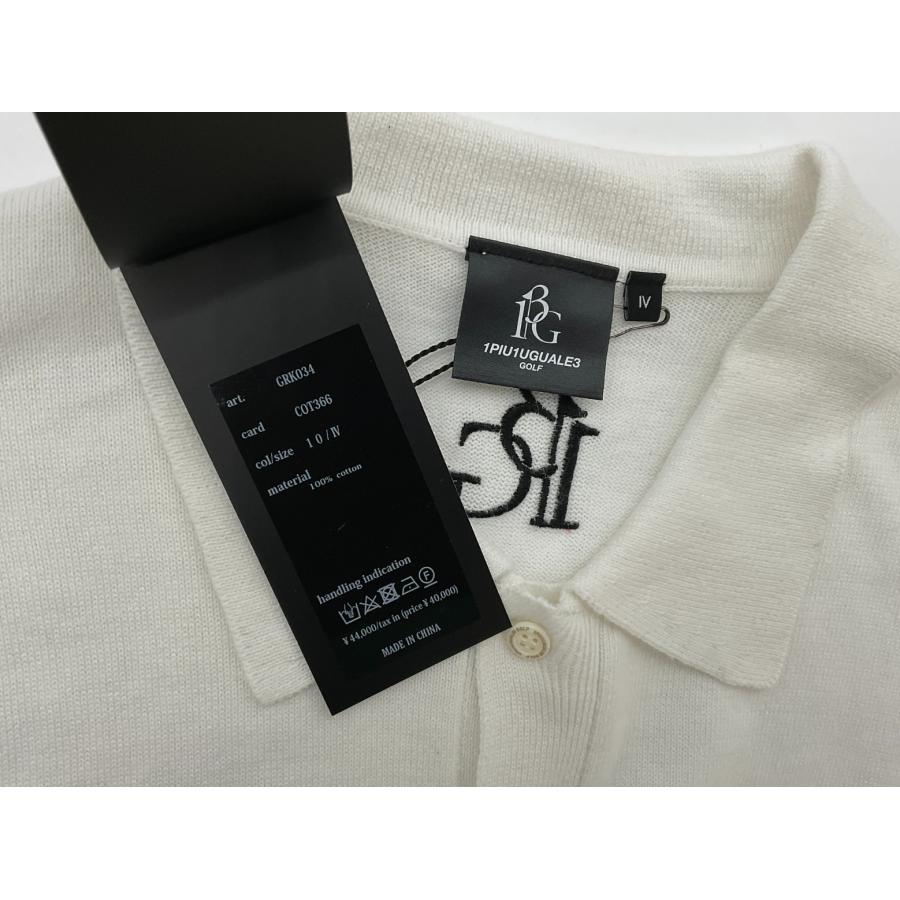 未使用 1PIU1UGUALE3 GOLF 4 ホワイト L/S POLO 折り鶴ロゴ刺繍 未使用 1PIU1UGUALE3 GOLF 4 ホワイト L/S POLO 折り鶴ロゴ刺繍