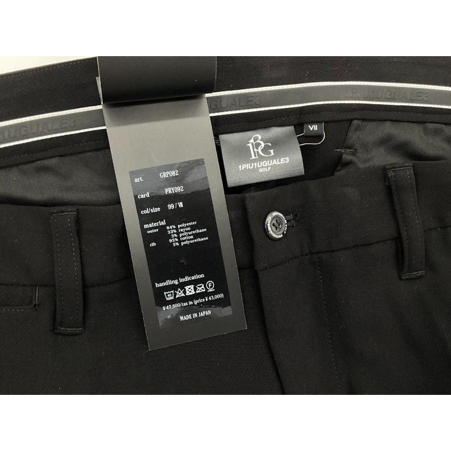 未使用 1PIU1UGUALE3 GOLF 7 ブラック RIB PANTS リブパンツ 未使用 1PIU1UGUALE3 GOLF 7 ブラック RIB PANTS リブパンツ