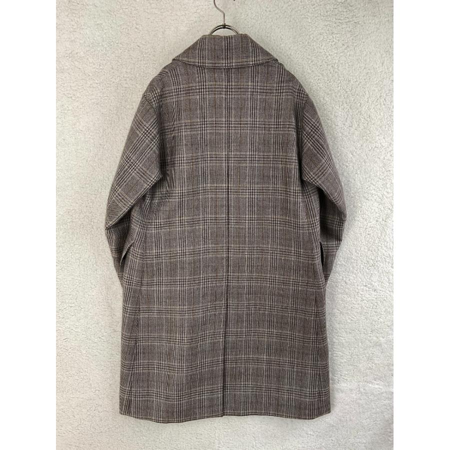 美品 AURALEE オーラリー 0 ブラウン 17AW DOUBLE FACE CHECK LONG 