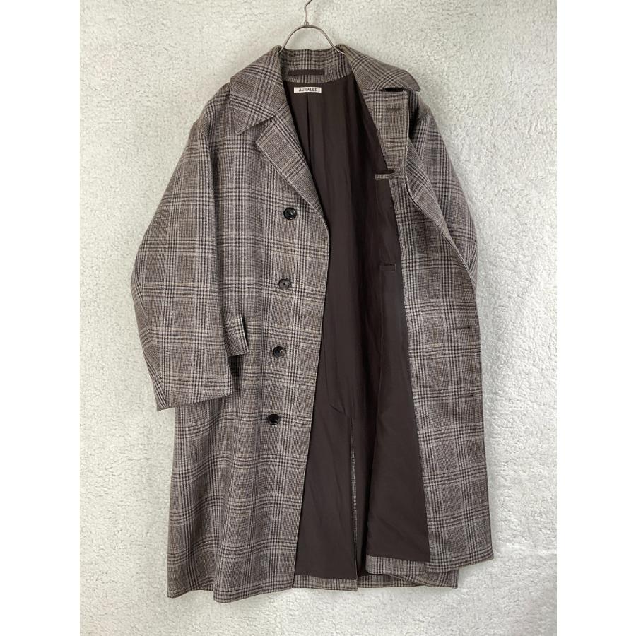オーラリー ダブルブレストコート チェック サイズ0 AURALEE ダブル