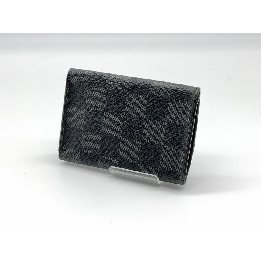 Louis Vuitton ダミエ ブラック レザー キーケース　中古美品 箱付き】 LOUIS VUITTON ルイヴィトン ダミエ キーケース