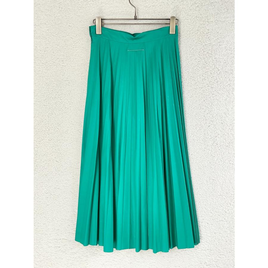 【MM6】フェイクレザー　プリーツスカート エムエムシックスメゾンマルジェラ 22AW コーティング フェイク