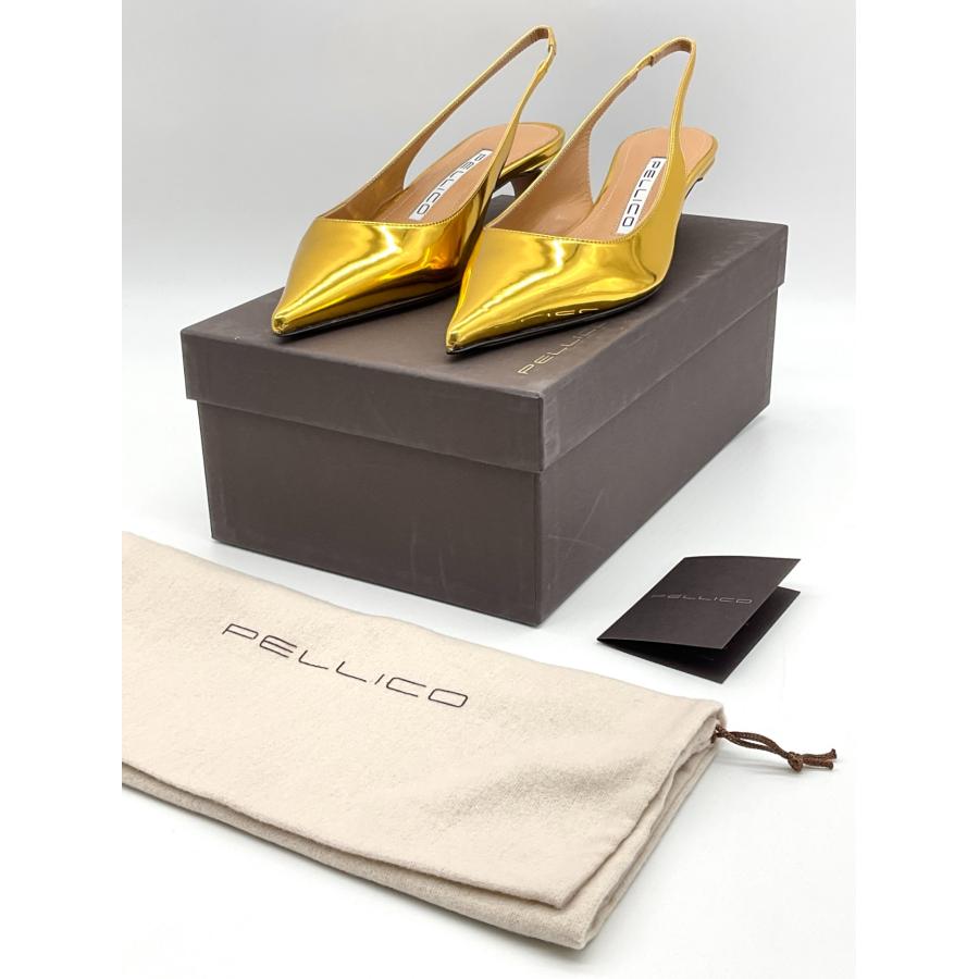 新品 PELLICO ペリーコ 37 ゴールド バックスリング パンプス