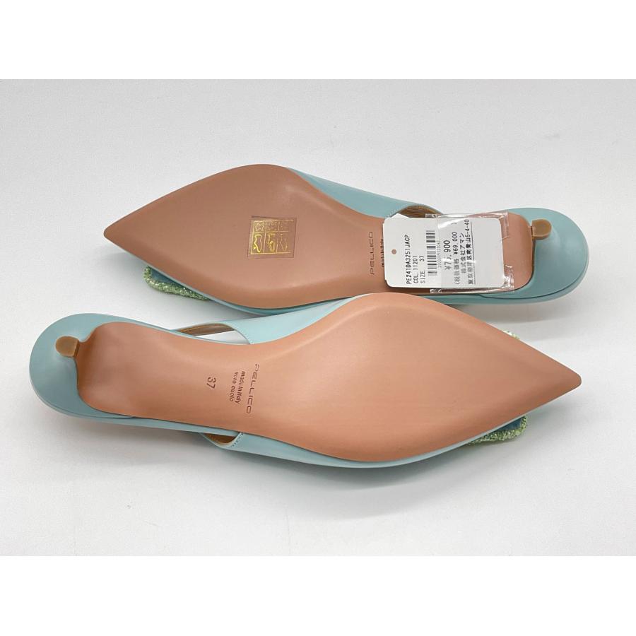 新品 PELLICO ペリーコ 37 ブルー バックストラップパンプス