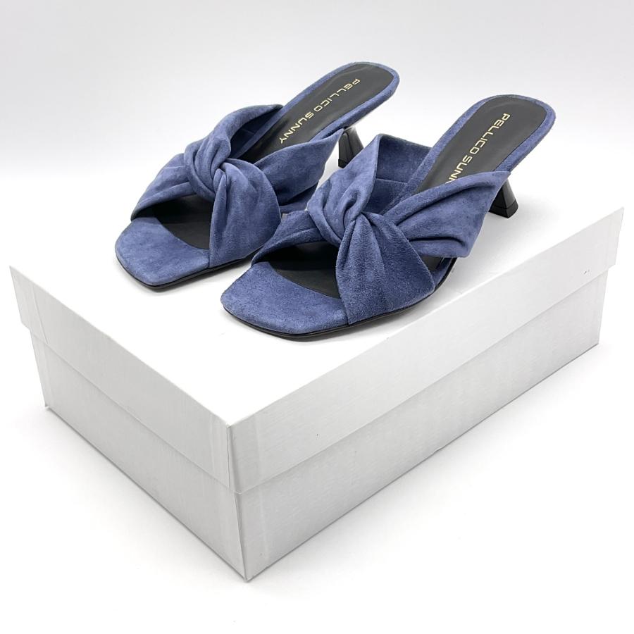 koma　【 美品 】PELLICO SUNNY ペリーコサニー 35 新品 PELLICO SUNNY ペリーコサニー 35 ブルー リボンモチーフヒール