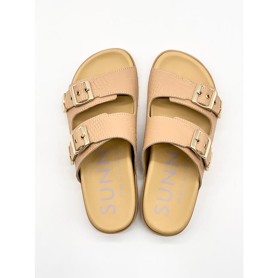 新品 PELLICO SUNNY ペリーコサニー 38 ベージュ クロコレザー型