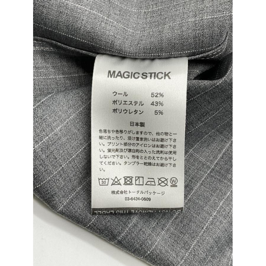 サイズL【新品】MAGIC STICK 25SS ストライプシャツブルゾン 新品 MAGIC STICK マジックスティック M グレー 25SS 2nd タイプ