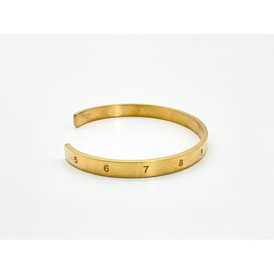 【美品】メゾンマルジェラ ロゴ カフ ブレスレット バングル ゴールド Maison Margiela マルジェラ Logo Cuff ロゴ カフ ブレスレット