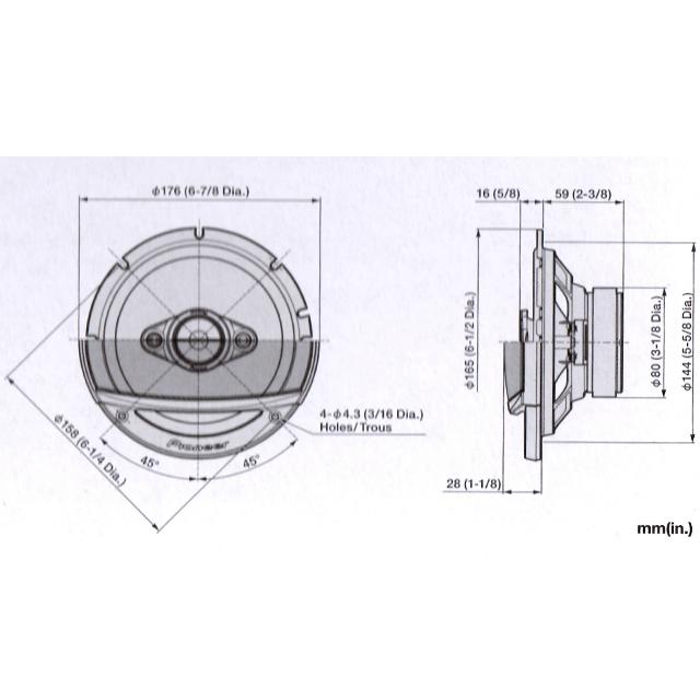 パイオニア TS-A1687S 16.5cm 4Way カースピーカー |  | 04