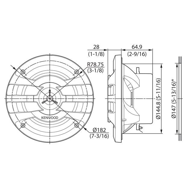 ケンウッド LED付き 2WAY 防水スピーカー 16cm |  | 07