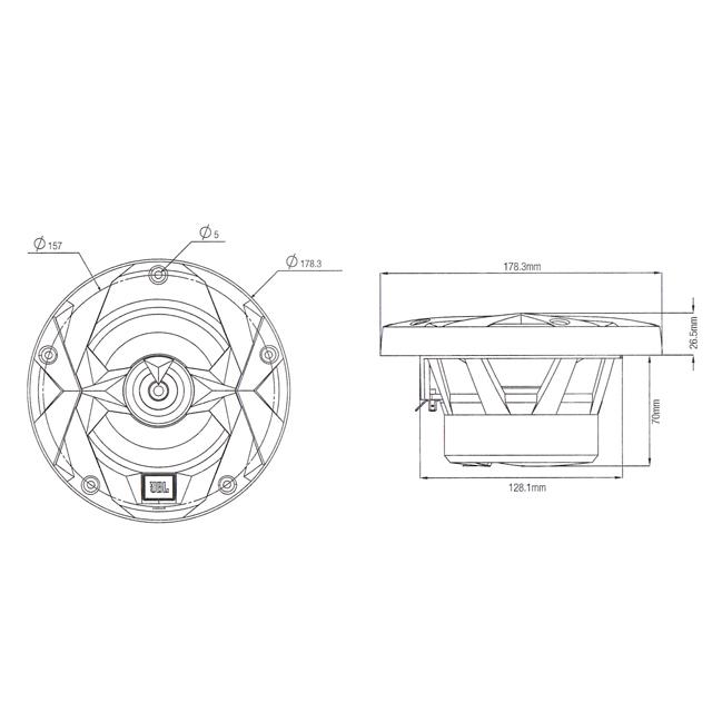 JBL 6.5インチ マリンスピーカー 2way LED付き 防水スピーカー JBL 6.5インチ マリンスピーカー 2way LED付き 防水スピーカー