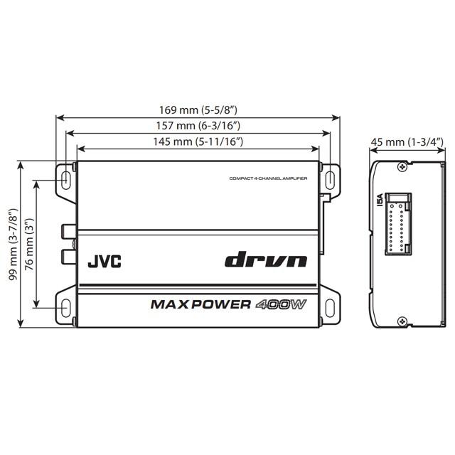 400W JVC 4ch 小型アンプ マリンパワーアンプ_4
