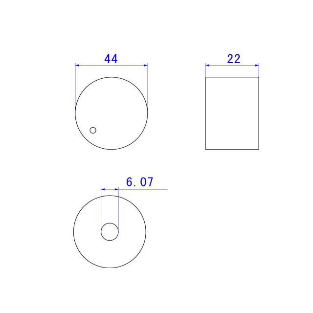 44mm(6.0)アルミ削り出しツマミ シルバー |  | 02