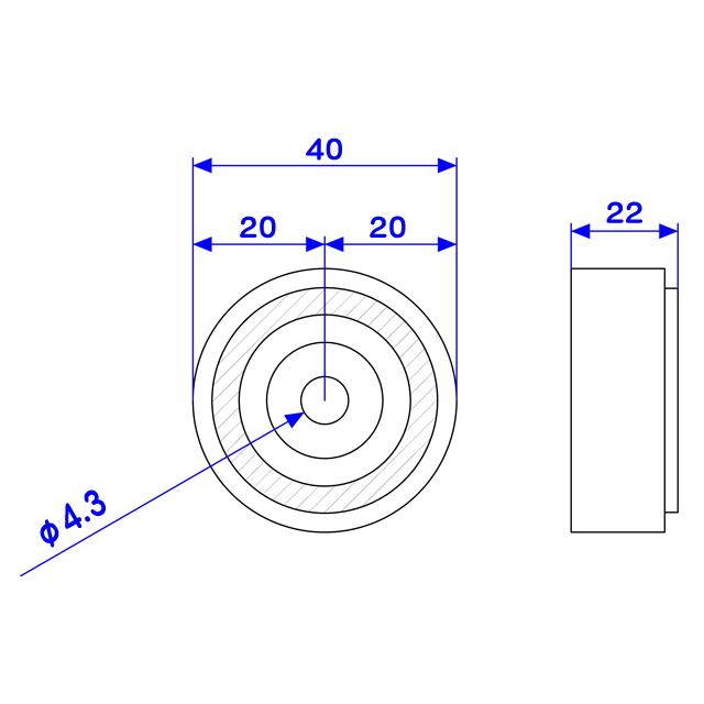 40mm ゴム脚 シルバー アルミ |  | 03