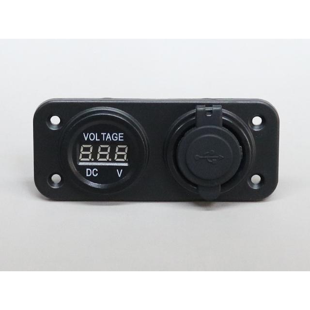 マリン用 USBソケット+デジタル電圧計 |  | 01