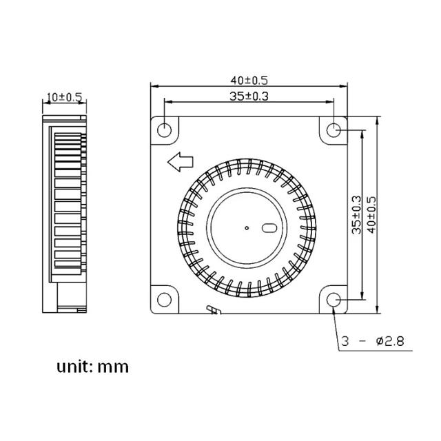 DC12V 40×40×10 クロスファン シロッコファン |  | 04