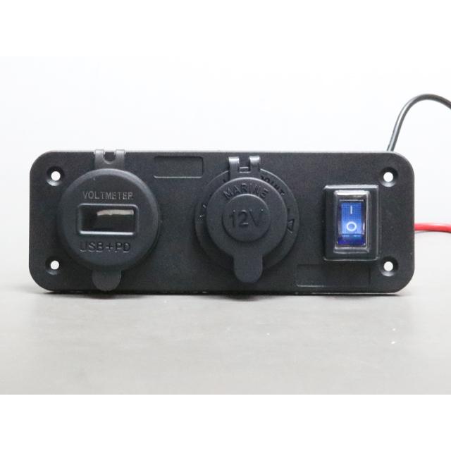 ボート用 12Vシガーソケット＋電圧計付きUSBソケット(タイプC PD) |  | 02