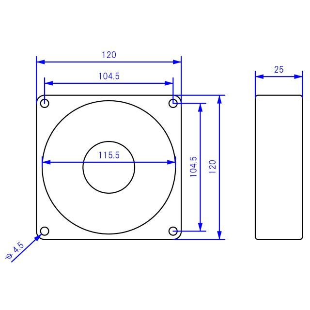 DC12V 120×120×25 冷却ファン |  | 02