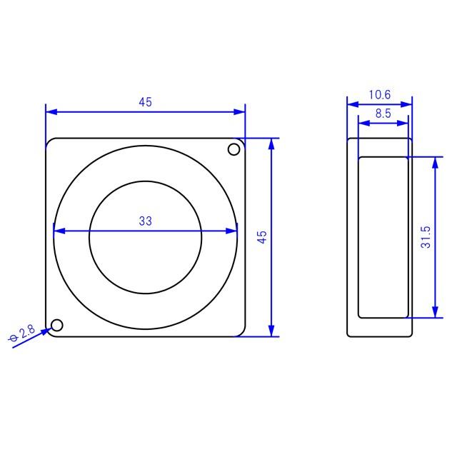 DC12V 45×45×10.6 クロスファン シロッコファン |  | 02