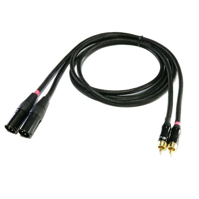 金メッキ XLR キャノン(オス) ⇔ RCA シールド変換ケーブル | 