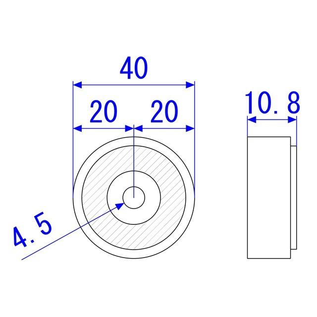 40mm ゴム脚 クッション付き 傷防止 ブラック |  | 02