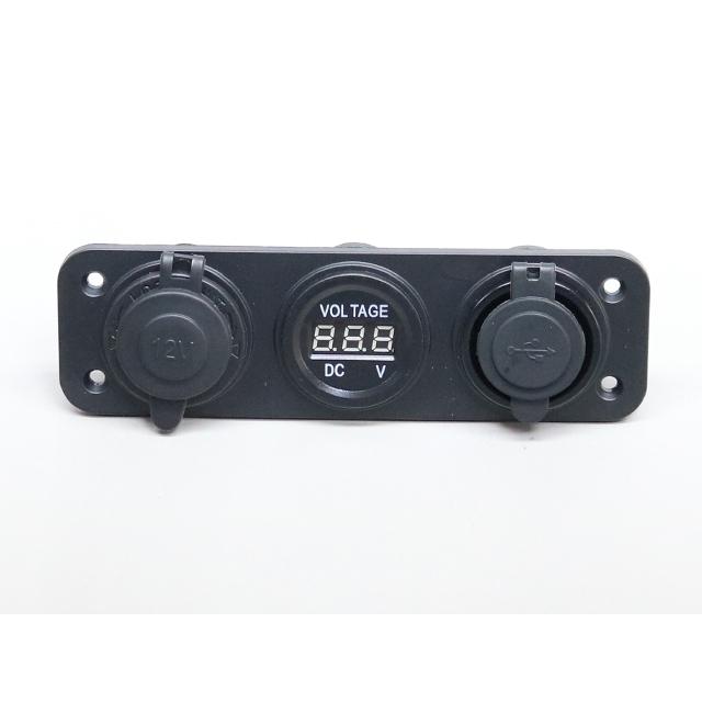 マリン用 12Vシガーソケット＋USBソケット＋電圧計 |  | 01