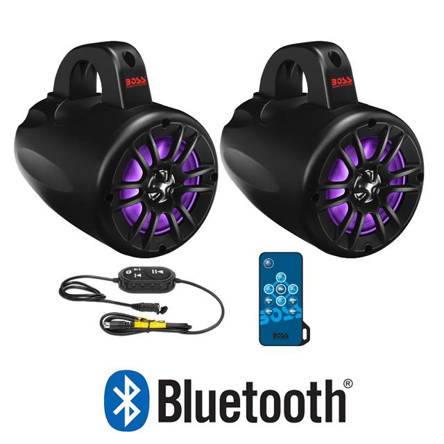 BOSS LED付き 2Way 防水マリンスピーカー 防水Bluetoothアンプ