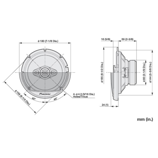 パイオニア  TS-A1681F 16.5cm 4Way カースピーカー |  | 05
