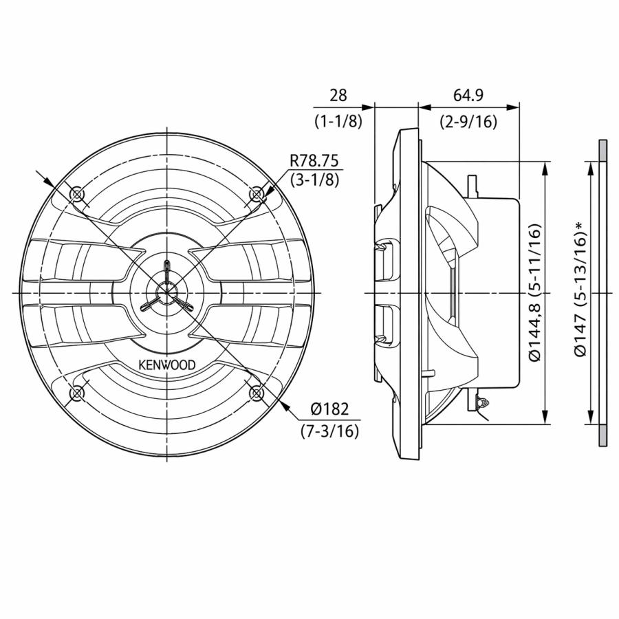 ケンウッド LED付き 2WAY 防水スピーカー 16cm |  | 08