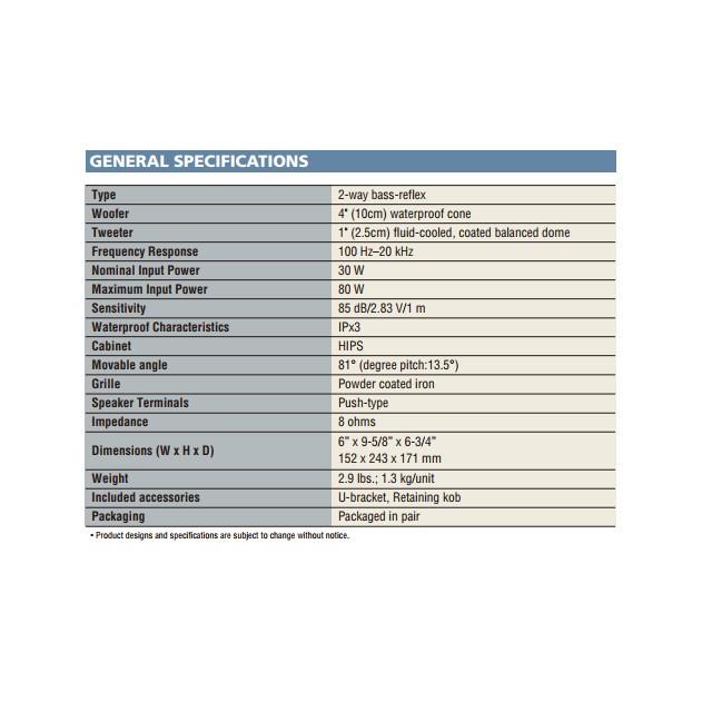 【海外取り寄せ商品】ヤマハ 2Way 防水型ボックススピーカー 屋外スピーカー |  | 01